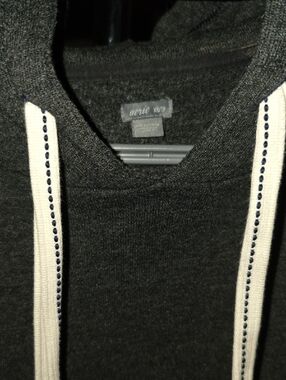 aerie Dark Gray Crewneck Sweater with White Drawstrings